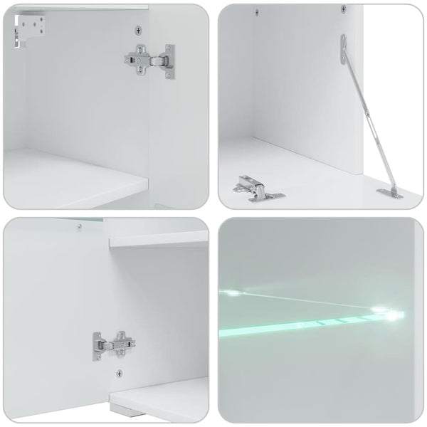 5-tlg. Wohnwand Steingrau mit LED
