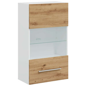 5-tlg. Wohnwand mit LED Artisan-Eiche