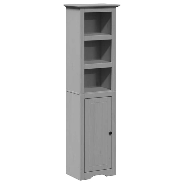 4-tlg. Badmöbel-Set Grau Kiefer Massivholz