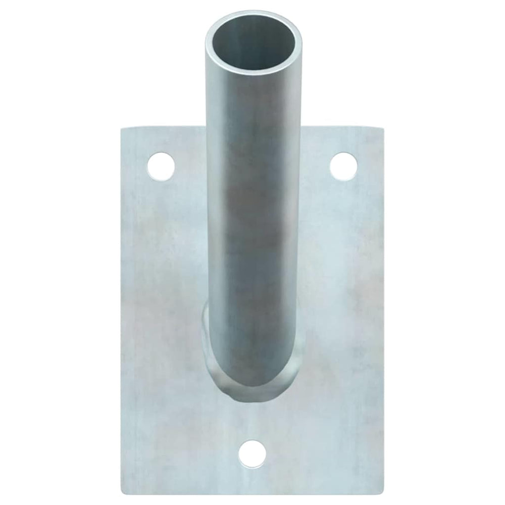 vidaXL Flag Pole Holder Silver 10.5 x 7.5 x 2.5 cm Steel