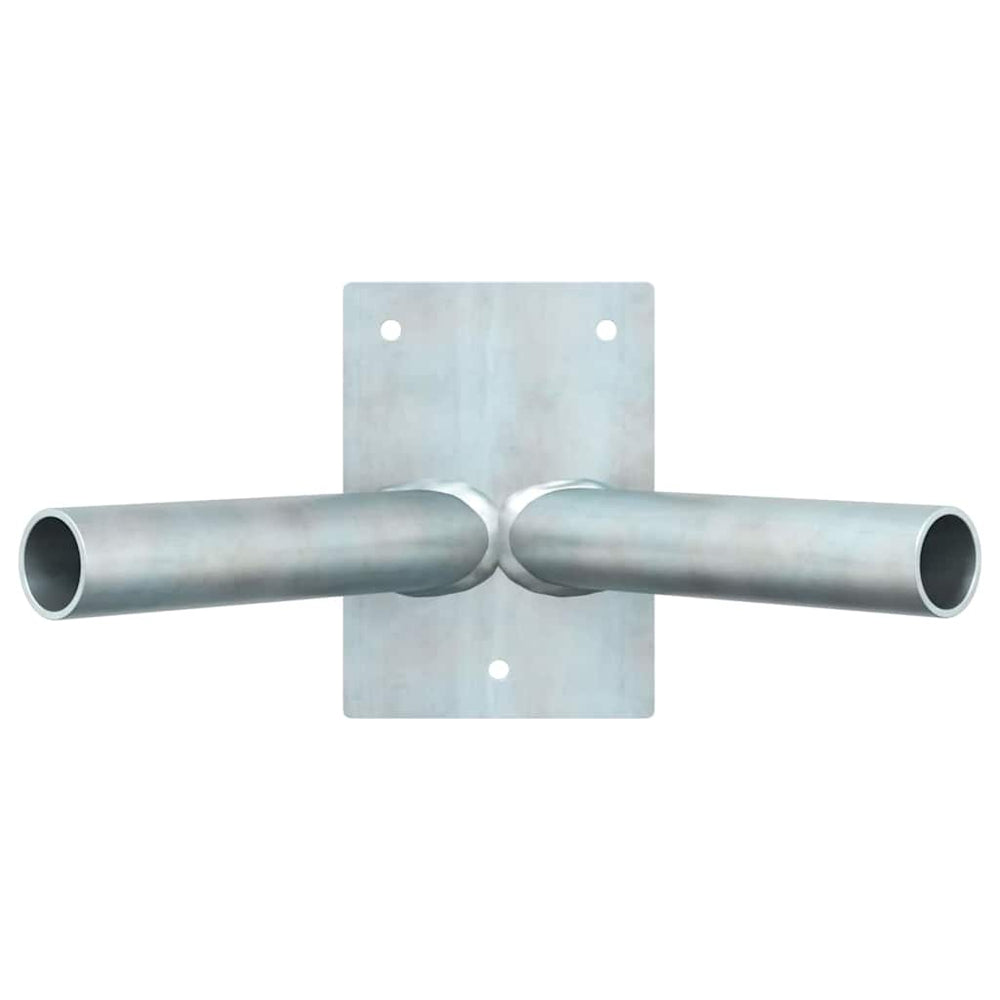 vidaXL Flag Pole Holder Silver 11.5 x 7.5 x 0.2 cm Steel