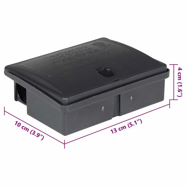 vidaXL Mouse Traps 5 pcs Black 13x10x4 cm