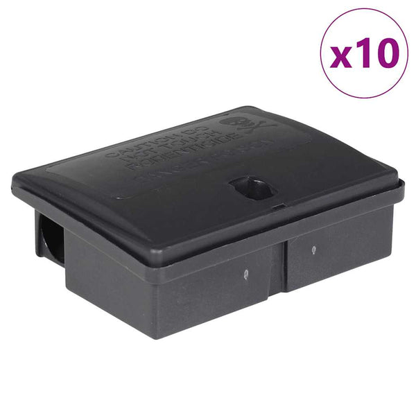 vidaXL Mouse Traps 10 pcs Black 13x10x4 cm