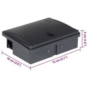 vidaXL Mouse Traps 10 pcs Black 13x10x4 cm