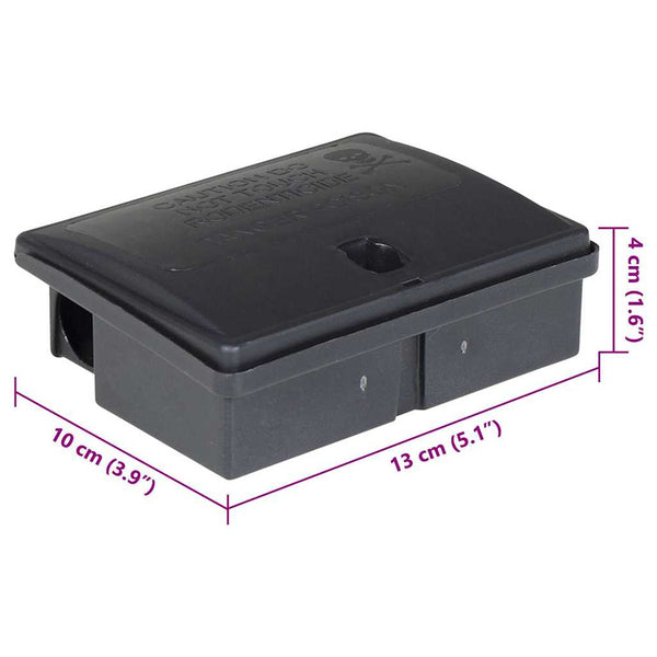vidaXL Mouse Traps 10 pcs Black 13x10x4 cm