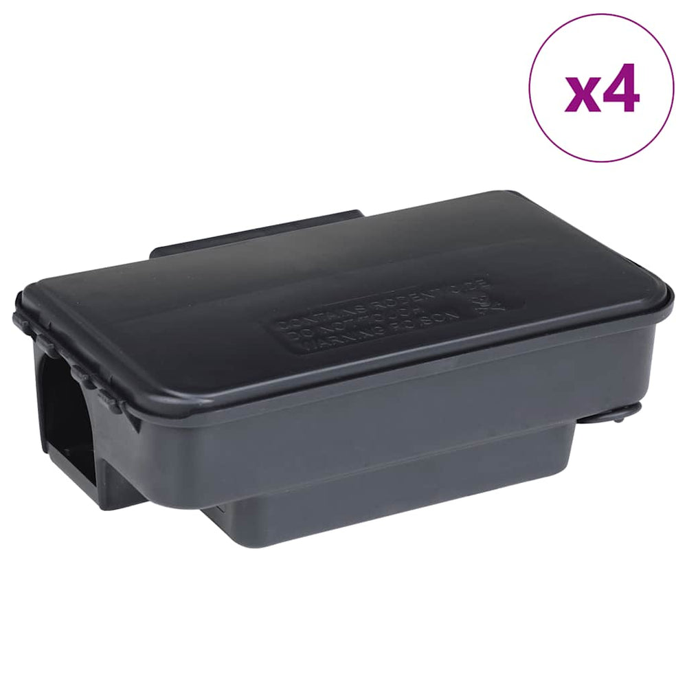 vidaXL Mouse Traps 4 pcs. Black 22x12.5x7.5 cm