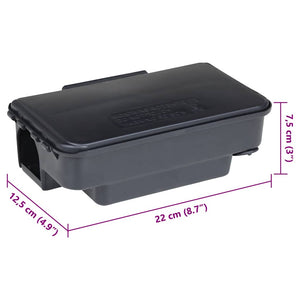 vidaXL Pièges à souris 6 pcs Noir 22x12,5x7,5 cm