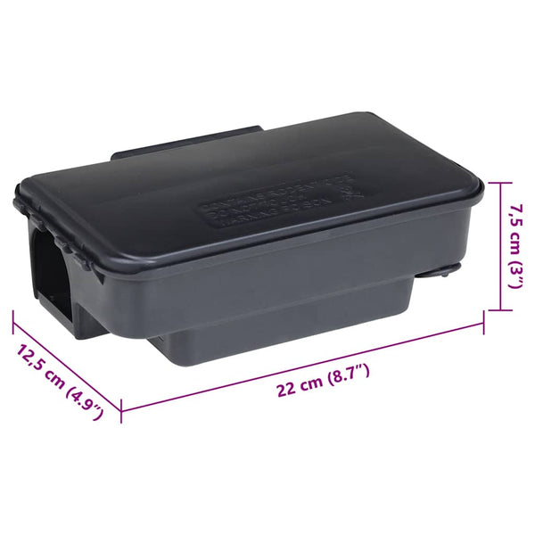 vidaXL Pièges à souris 6 pcs Noir 22x12,5x7,5 cm