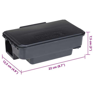 vidaXL Pièges à souris 12 pcs Noir 22x12,5x7,5 cm
