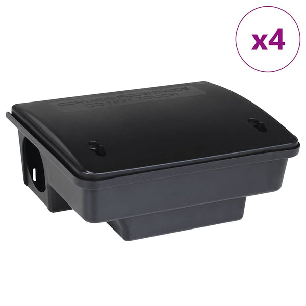 vidaXL Pièges à souris 4 pcs Noir 23x19x9,5 cm
