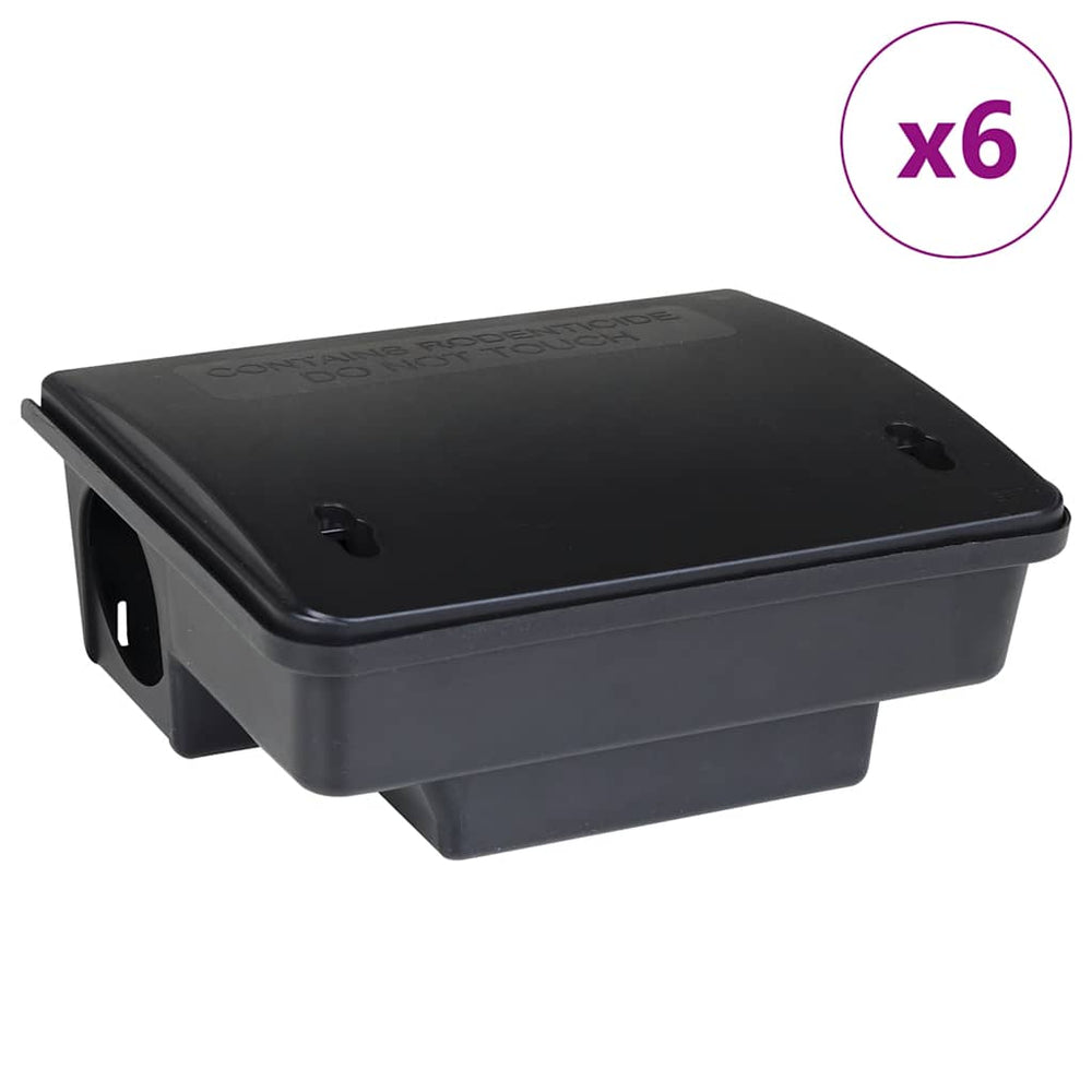 vidaXL Mouse Traps 6 pcs. Black 23x19x9.5 cm