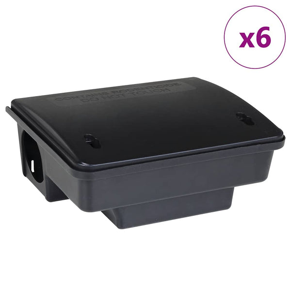 vidaXL Mouse Traps 6 pcs. Black 23x19x9.5 cm