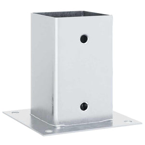 vidaXL Support de poteau carré 12 pcs Argent 81x81mm Acier galvanisé