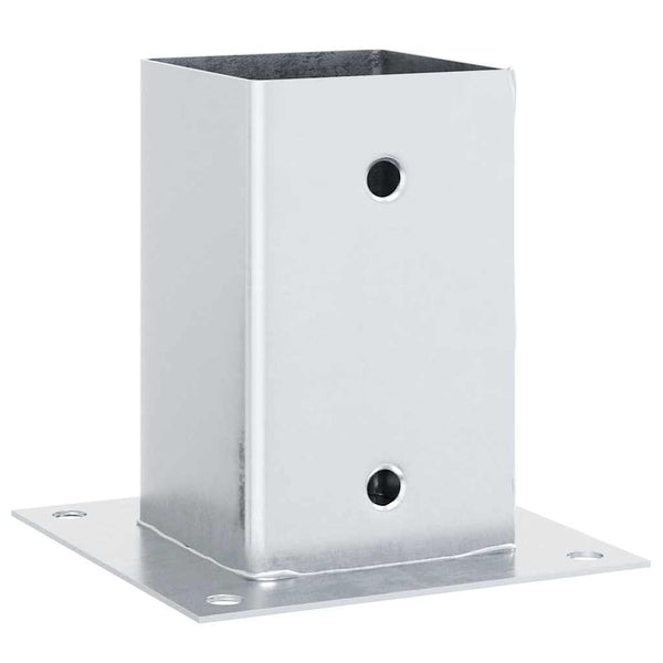 vidaXL Support de poteau carré 12 pcs Argent 81x81mm Acier galvanisé