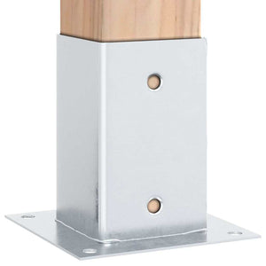 vidaXL Support de poteau carré 12 pcs Argent 81x81mm Acier galvanisé