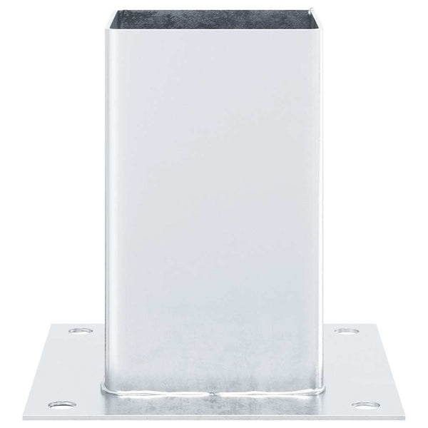 vidaXL Support de poteau carré 12 pcs Argent 81x81mm Acier galvanisé