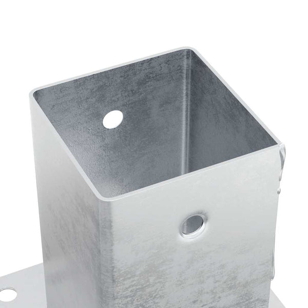 vidaXL Support de poteau carré 12 pcs Argent 81x81mm Acier galvanisé
