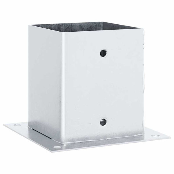 Quadratische Pfostenträger Silber 121x121mm, 4er-Set
