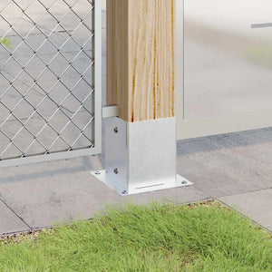 Quadratische Pfostenträger Silber 121x121mm, 4er-Set