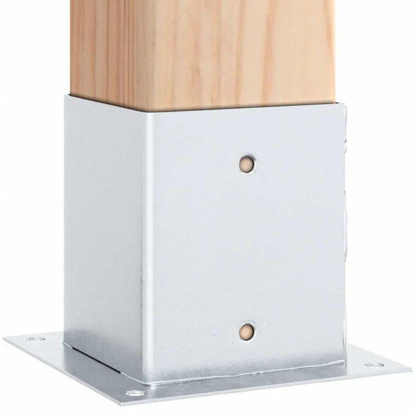 Quadratische Pfostenträger Silber 121x121mm, 4er-Set