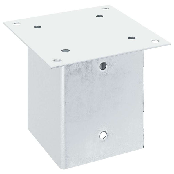 Quadratische Pfostenträger Silber 121x121mm, 4er-Set