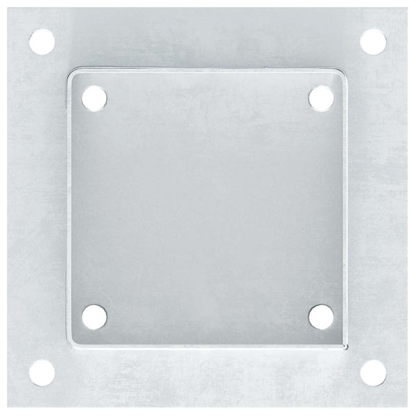 Quadratische Pfostenträger Silber 121x121mm, 4er-Set