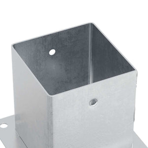 Quadratische Pfostenträger Silber 121x121mm, 4er-Set