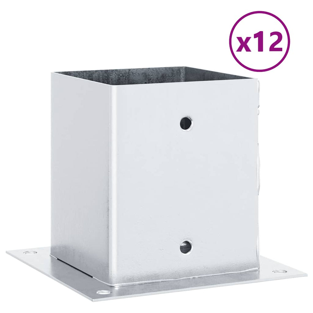 Quadratische Pfostenträger 121x121mm, 12er Set, verzinkt