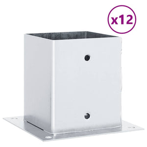 Quadratische Pfostenträger 121x121mm, 12er Set, verzinkt
