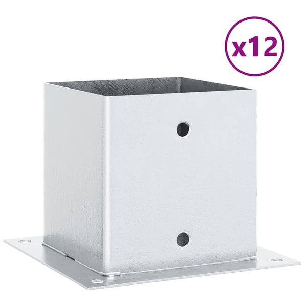 Quadratische Pfostenträger 141x141 mm, 12er Set, verzinkt