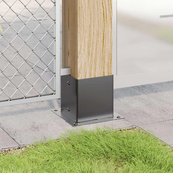 vidaXL Supports de poteaux carrés 12 pcs 141x141 mm acier thermolaqué