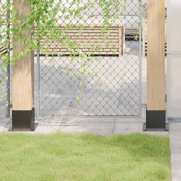 vidaXL Supports de poteaux carrés 12 pcs 141x141 mm acier thermolaqué