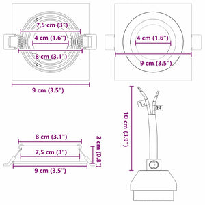 Aluminium Spotlight Set, 6er-Pack, Weiß