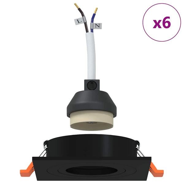 Schwarze Aluminium-Spotlights, 6er-Set