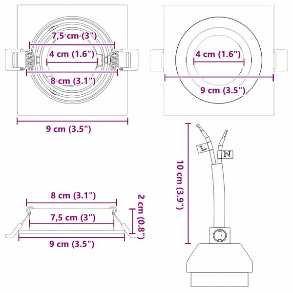 Schwarzer LED Einbaustrahler, 24er Set