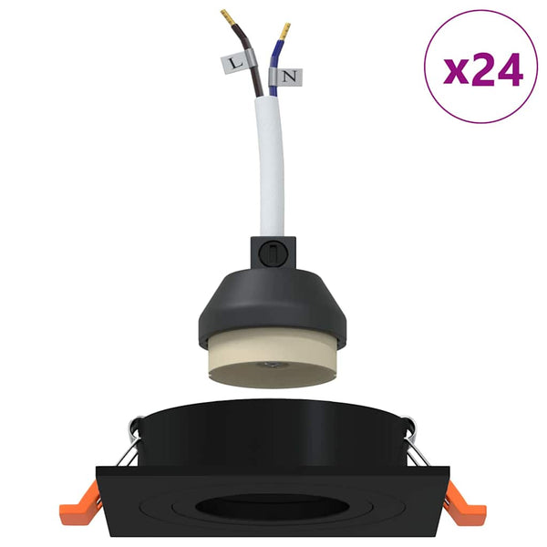 Schwarzer LED Einbaustrahler, 24er Set