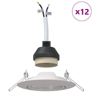 Spotlights, 12er Set, Weiß Metall