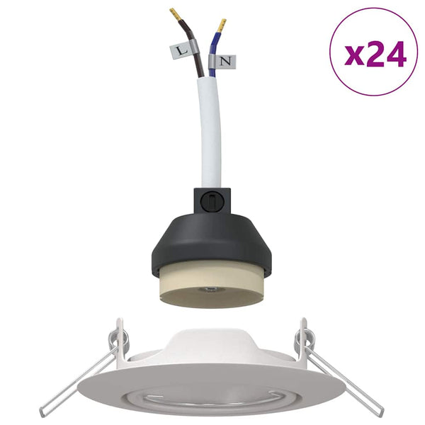 Weißes Einbaustrahler-Set, 24 Stück