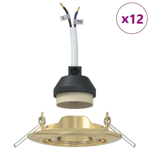 Gold Spotlight 12er Set, 9x9x2,5 cm