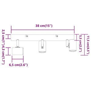 Schwarzer Deckenstrahler mit 3 Strahlern