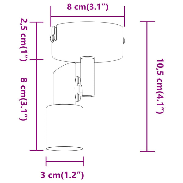 Nickel Deckenstrahler mit 8 Strahlern