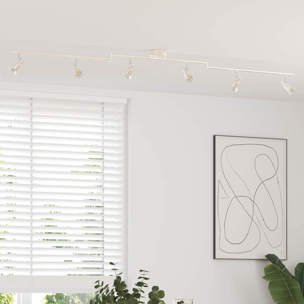 vidaXL Ceiling Spotlight with Spots Nickel 176.5 x 9.5 x 14 cm Steel