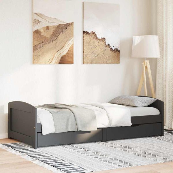 Tagesbett mit Schubladen 90x200cm Schwarz