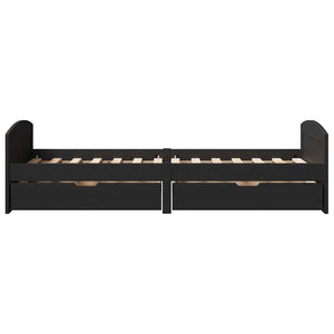 Tagesbett mit Schubladen 90x200cm Schwarz