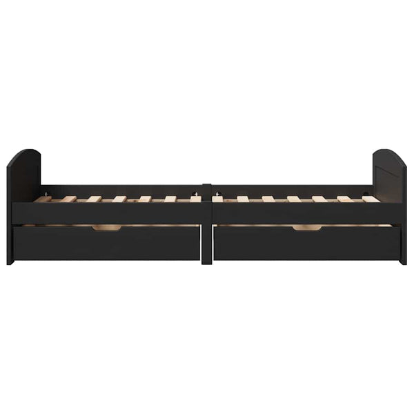 Tagesbett mit Schubladen 90x200cm Schwarz