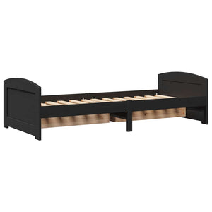 Tagesbett mit Schubladen 90x200cm Schwarz