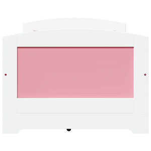 vidaXL Day Bed with 5 Drawers without Mattress White Pink 90x200cm