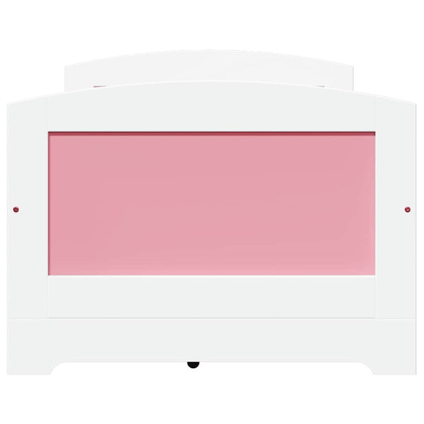 vidaXL Day Bed with 5 Drawers without Mattress White Pink 90x200cm