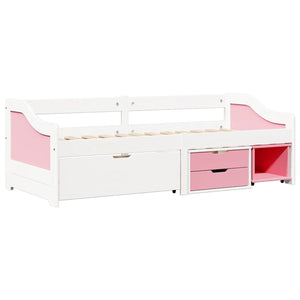 Tagesbett 90x200cm mit Schubladen Weiß Rosa