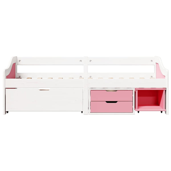 Tagesbett 90x200cm mit Schubladen Weiß Rosa